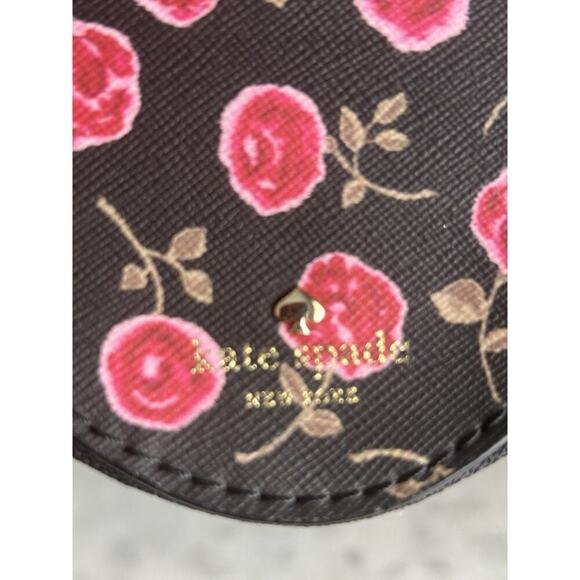 New Kate Spade Leopard Coin Purse Novelty Run Wild Black Jewel Wristlet Red Rose - Picture 8 of 11